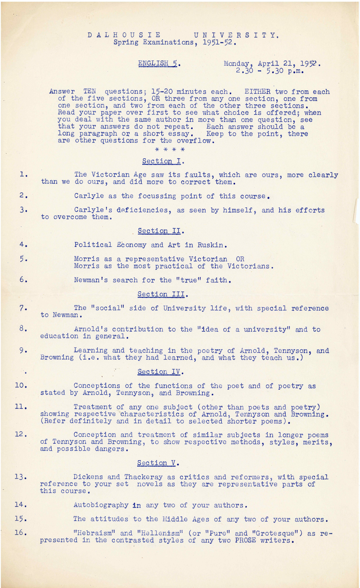 1951 English examination